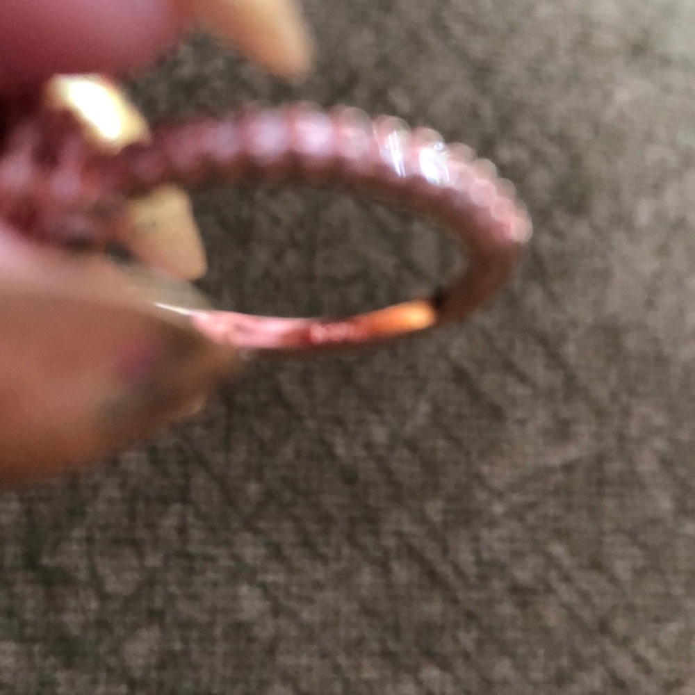 NWOT STERLING SILVER ROSE GOLD AMBER RING, 5-1/2 - Picture 7 of 7